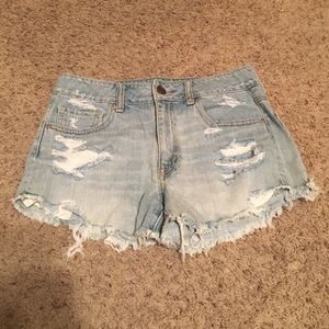 High waisted denim shorts