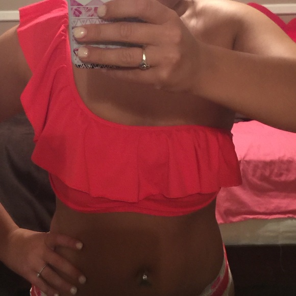 Ruffle red bikini top