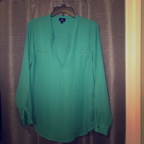 Mossimo teal chiffon blouse
