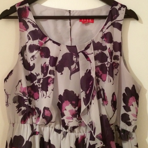 Purple floral ruffle dress