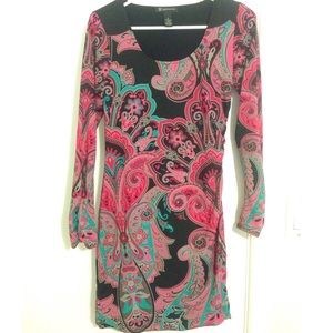 Paisley print mini dress.