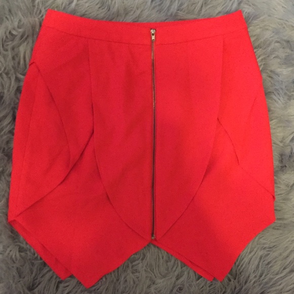 Nasty Gal Mini Tulip Skirt- Red Orange - Picture 2 of 2