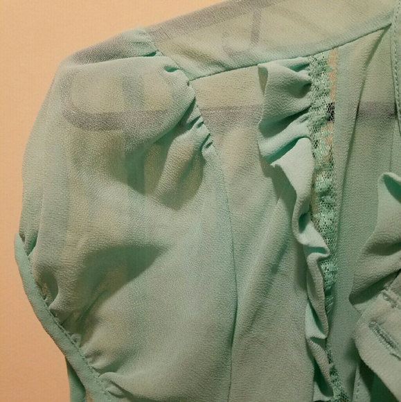 Seafoam Sheer Blouse - Picture 2 of 3