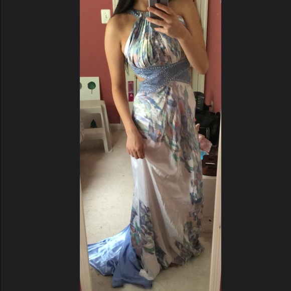 Purple multicolor gown - Picture 3 of 4