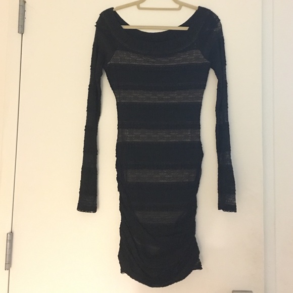 BCBG long-sleeved bodycon black dress