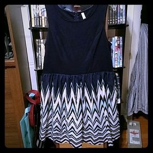 Navy Blue Chevron Dress