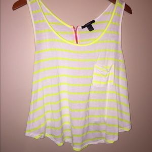 Flowy Neon Accent Zipper Tank Top