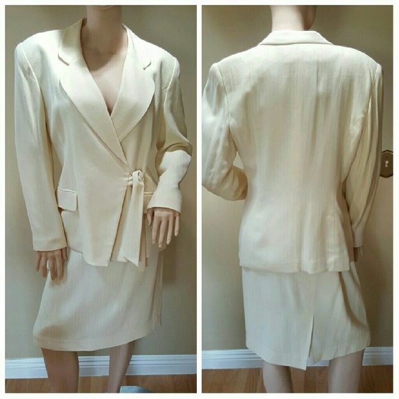 Christian Dior Herringbone Skirt Suit