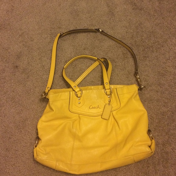 Yellow Coach shoulder bag