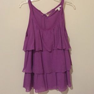 Flowing tiered silk top perfect all summer long.