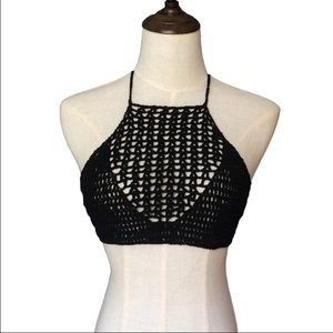 Black super cute handmade crochet top
