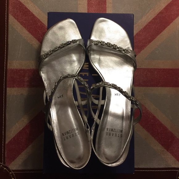 SALE -Stuart Weitzman silver sandals