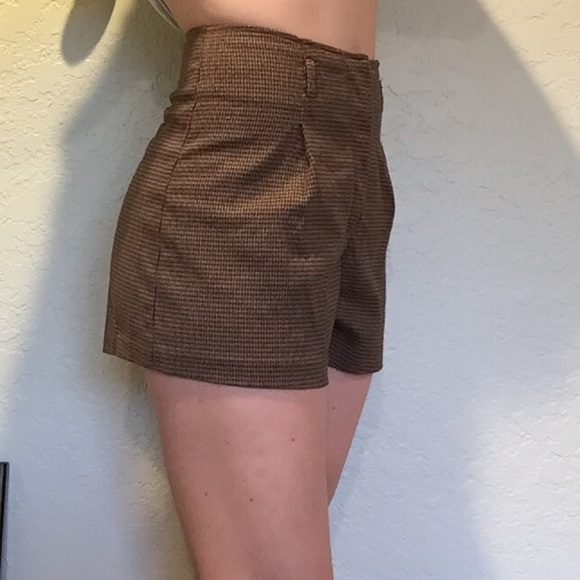 high waisted tweed shorts