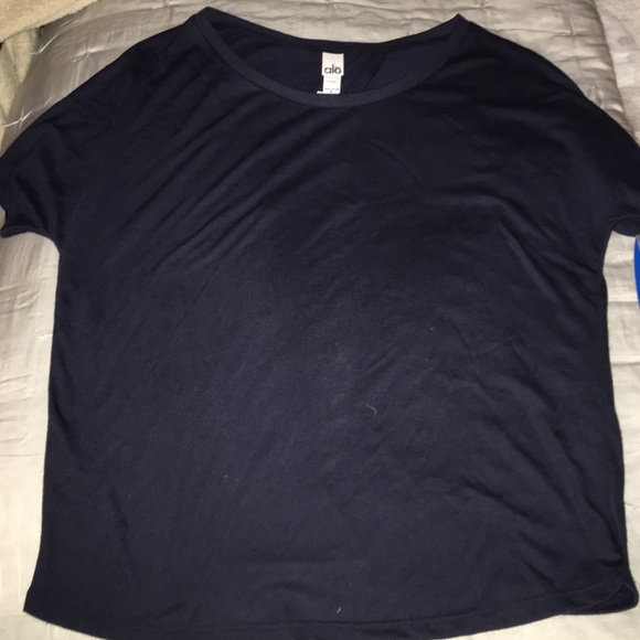 Alo open back shirt, navy blue