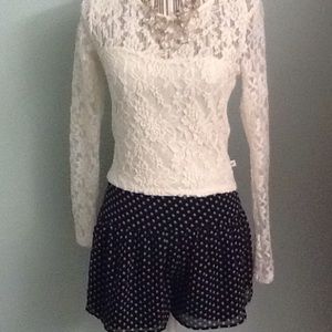 Hollister Cream Lace Shirt