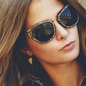 MIU MIU Metal Mix Cateye Grey Glitter Sunglasses