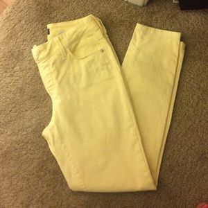Pastel yellow ankle nydj jeans