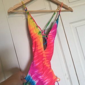 One piece tie dye monokini