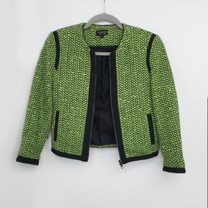 NWOT Topshop Tweed Jacket in neon green