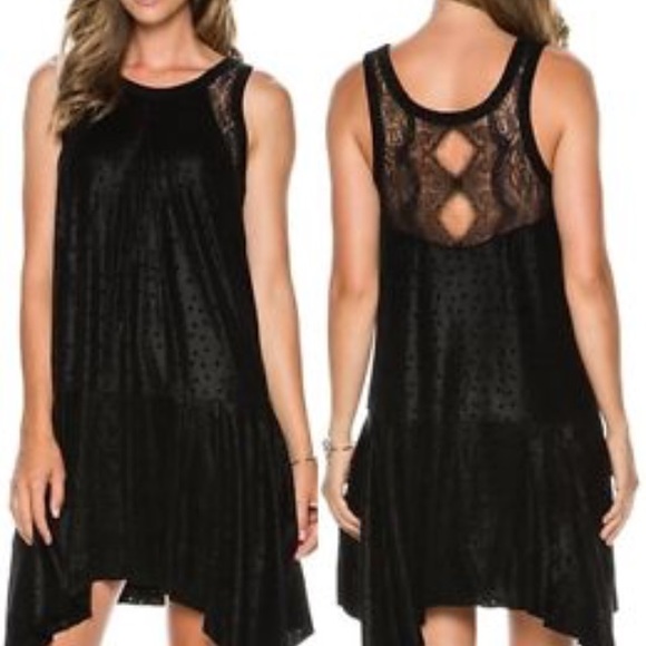 ‼️SOLD‼️Free People black lace swing dress NWT