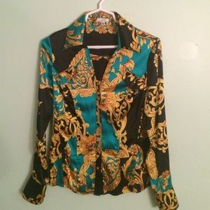 Printed silk blouse