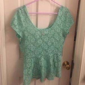 • peplum see through shirt •