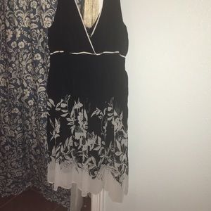Black with white flowers dress