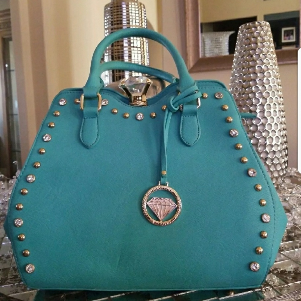 Traci Lynn Diamond Chic Turquoise Bag