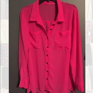 Hot pink sheer blouse