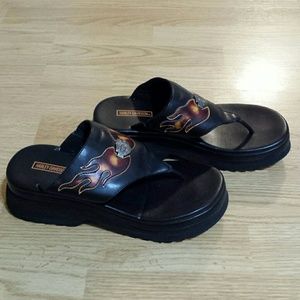 Harley Davidson Leather Flame Sandals