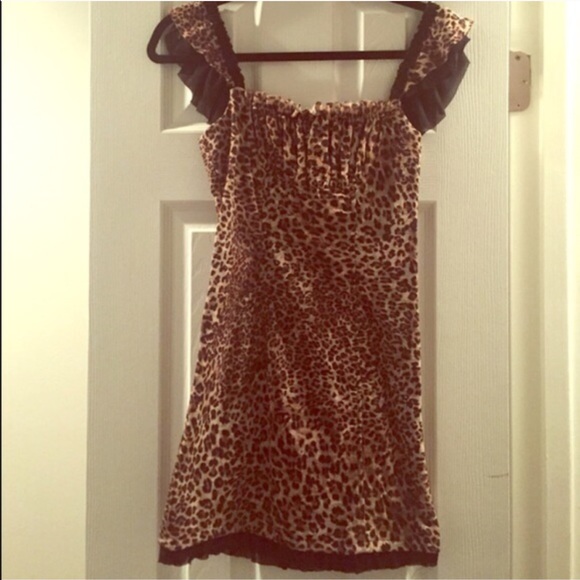 guess leopard dress xs