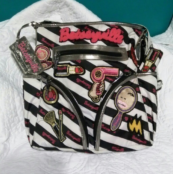 Betseyville "Glamour Girl" Black&White Striped Bag
