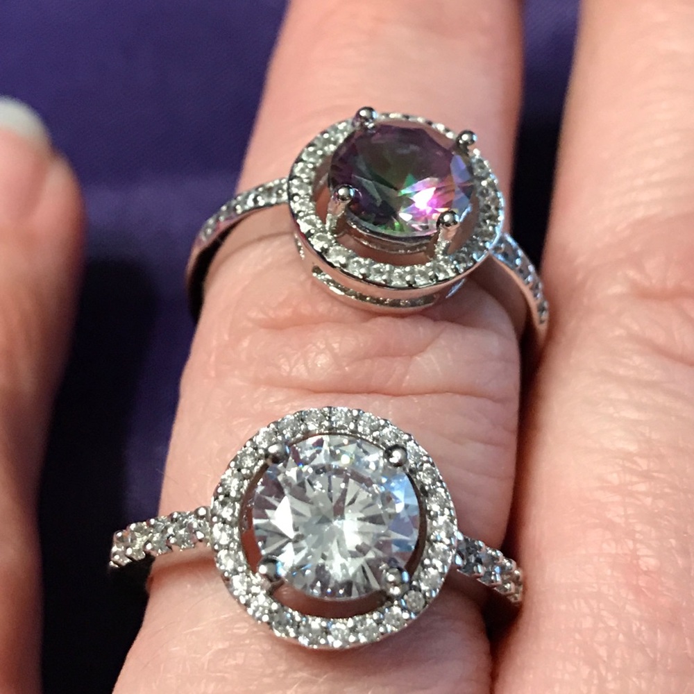 925 Sterling Silver Halo Ring