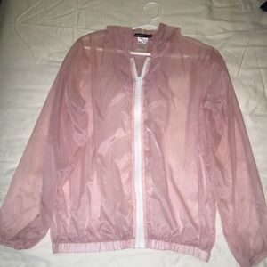 Brandy Melville Sheer Pink Zip Up