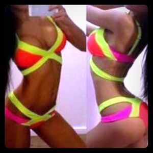 NEON BANDAGE BIKINI