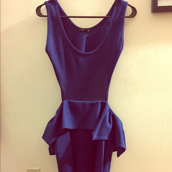 Blue Peplum Miso Dress