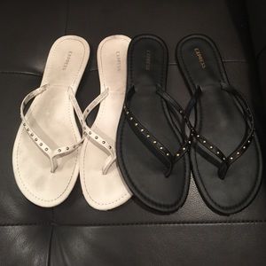 Black and White Sandals