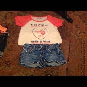 Miss Me Shorts and Lucky Brand Tee