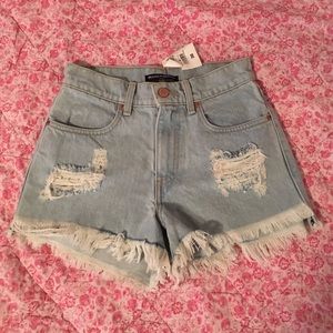 Brandy high waisted distressed denim shorts