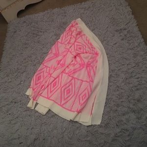 Pink and white Aztec print cardigan