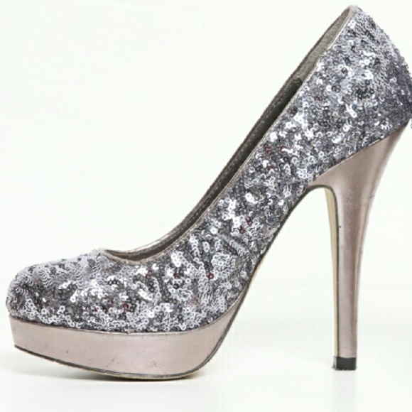 Olsenboye - Silver Sequin - 5.25" Heels