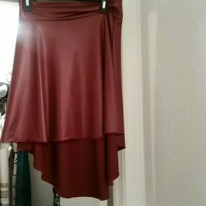 Faux leather highlow skirt
