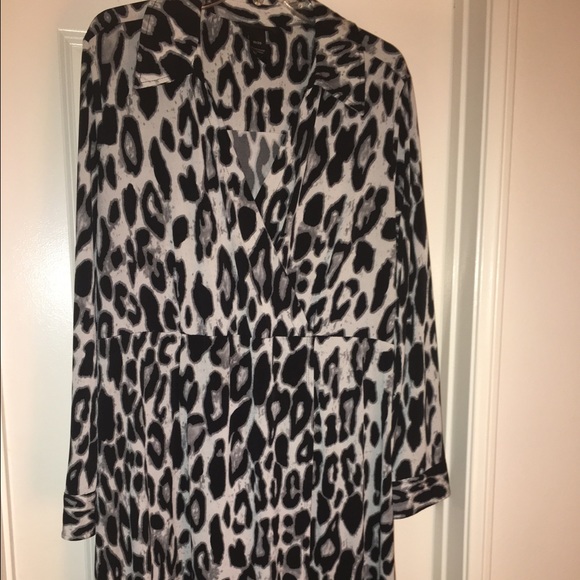 Leopard Faux Wrap Dress