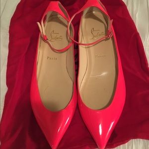 Neon Christian Louboutin flats