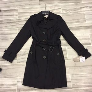 NWT "Braetan" Black trench/rain coat, size medium