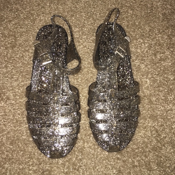 Glitter jelly shoes