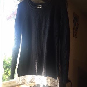 Lace bottom sweater