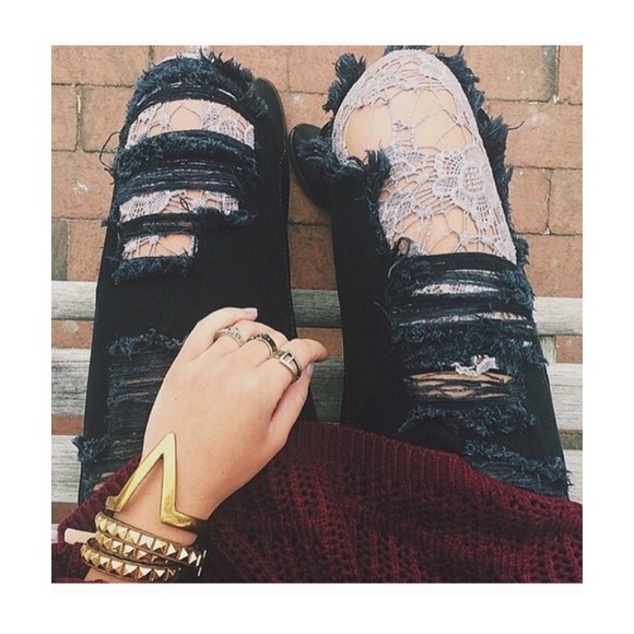 LF Carmar Lace Destroyed Denim Jeans