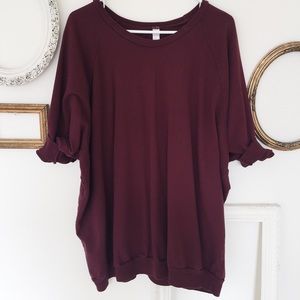 Burgundy American Apparel Oversized Sweatshirt