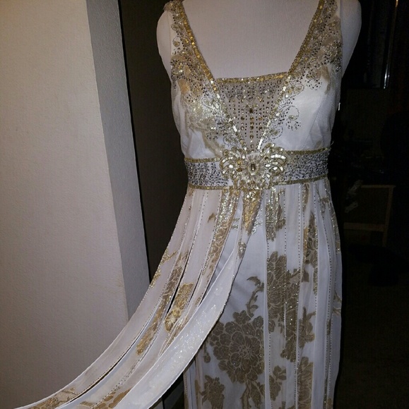Sue Wong metalic carwash panel dress 12/14 NWT